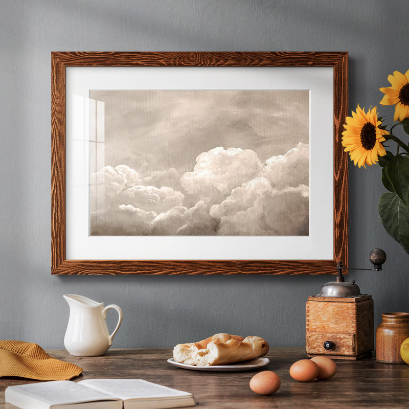«Painted Clouds I», reproduction d'art encadrée, 26" H x 38" W, Érable