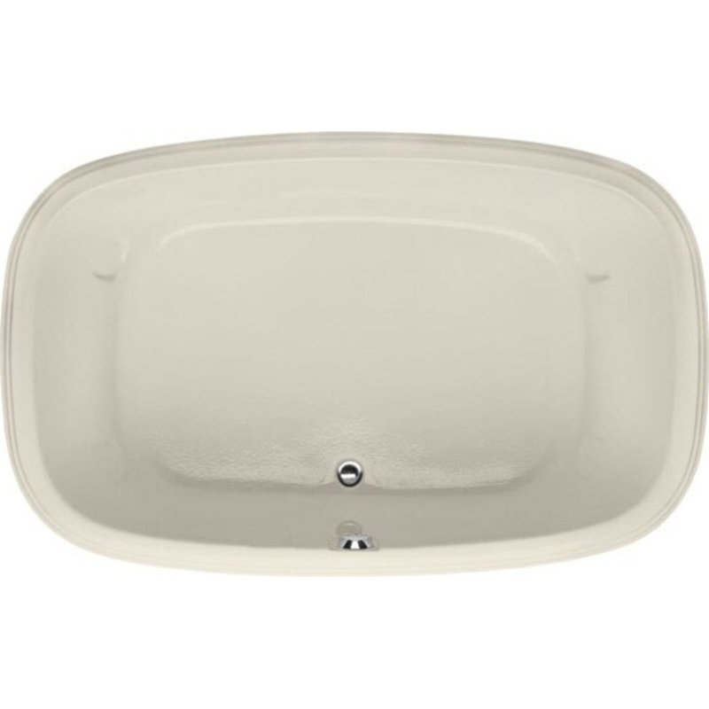 Baignoire de trempage encastrés 60 "x 38" designer, Biscuit, Nickel poli