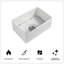 Évier de cuisine en argile réfractaire avec grille et crépine L 33 po x l 18 po Fireclay
