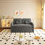 Canapé convertible 3-en-1 polyvalent, revêtement en chenille gris pour les espaces de vie modernes