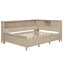 Lit de jour double en bois avec tablettes de rangement et 3 tiroirs-707841994