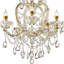 Lustre 22 pouces à 5 lumières en cristal doré Bella