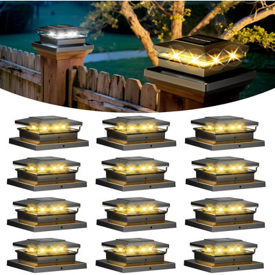 10 Pack Solar Post Cap Lights, Fence Post Solar Lights For Outside