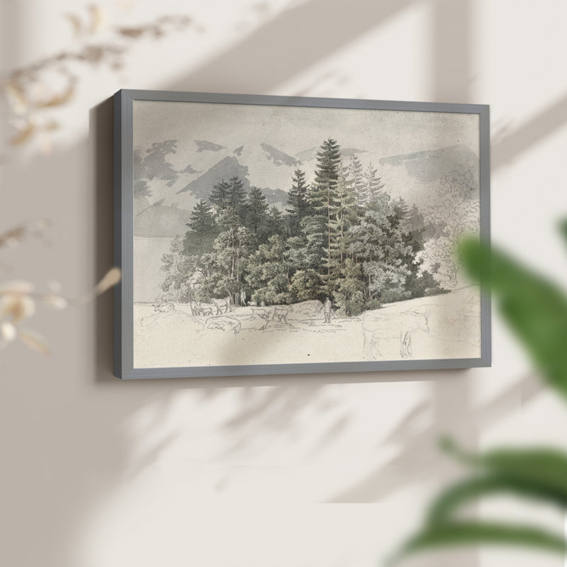 Paysages rétro-CCXV-reproduction encadrée, H 16 po x l 20 po