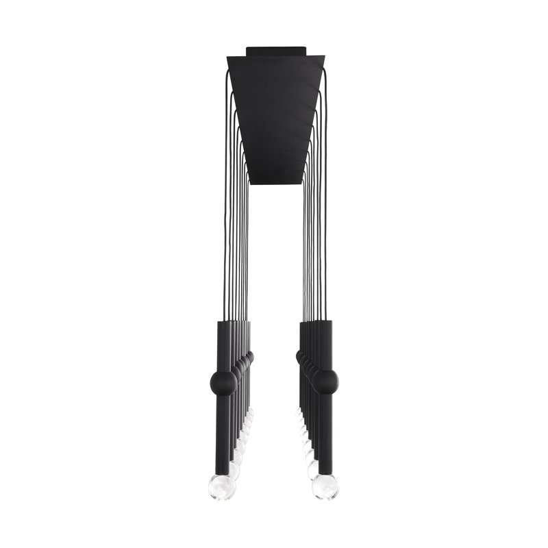 Guyed 18 - Light LED Pendant, Nightshade Black