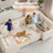 6-Piece Modular Corduroy Sectional Sofa with Ottoman, Reconfigurable Couch Sectional for Living Room, Bedroom, Office-191823602-192082825