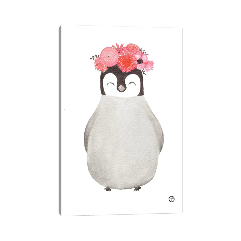 Penguin Paper by Creating Taryn - Wrapped Canvas Print, 20.32 cm H x 30.48 cm W