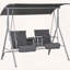 Balancelle de patio avec auvent, rangement et porte-gobelets-2068641221