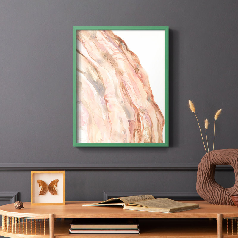 Rose Quartz I, reproduction encadrée - bois massif, Vert, H 10 po x l 8 po