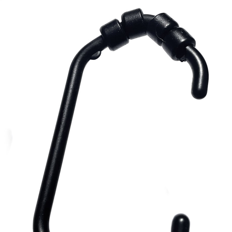 12 Piece Set - Matte Black Heavy Duty Ear Shower Curtain Hooks Rings, Black