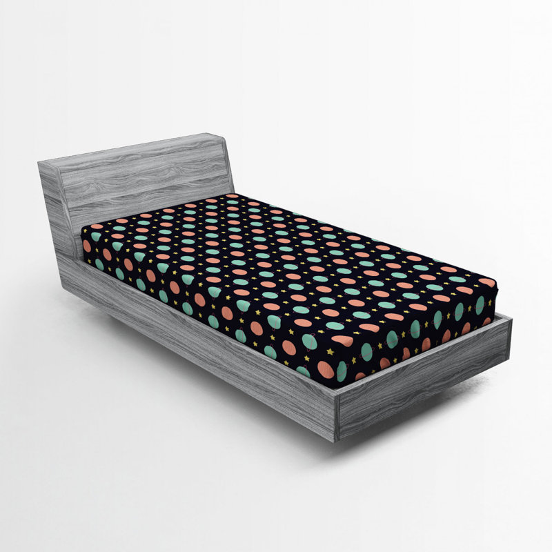 Microfiber Geometric Fitted Sheet, Twin Fitted Sheet