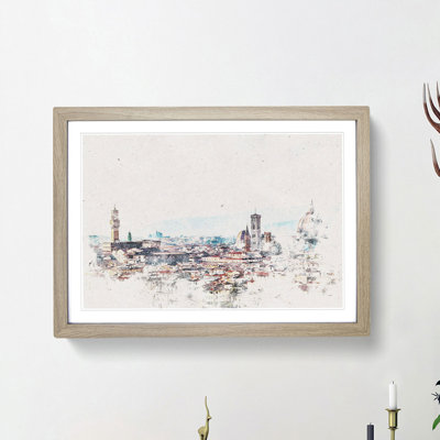 Florence Cathedral and Skyline in Italy - Picture Frame Painting Print