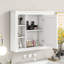 Armoire de rangement murale avec miroir et tablettes ouvertes, fonctionnelle et élégante pour votre salle de bain.-1476457537