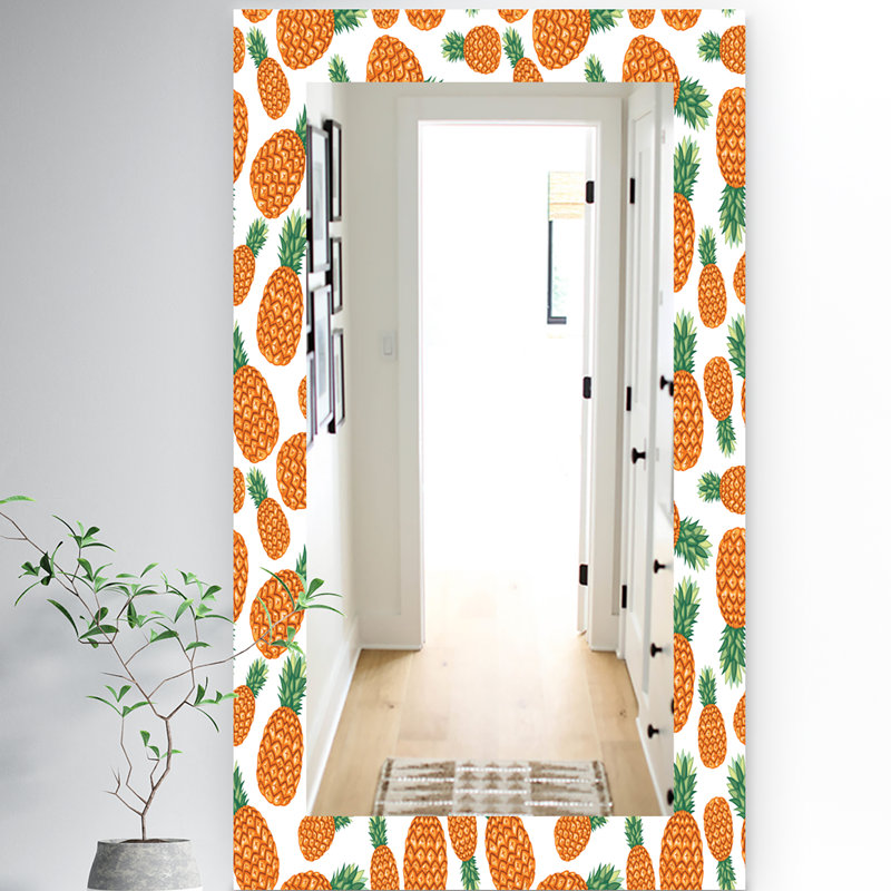 Miroir mural moderne avec cadre, H 39,4 po x l 29,5 po, Floral