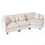 Canapé modulaire en chenille 3 pièces 107 po avec méridienne courbée et 3 coussins décoratifs 107 po