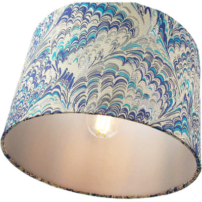Contemporary and Vivid Peacock Print Table/Pendant Lamp Shade in Soft Cotton