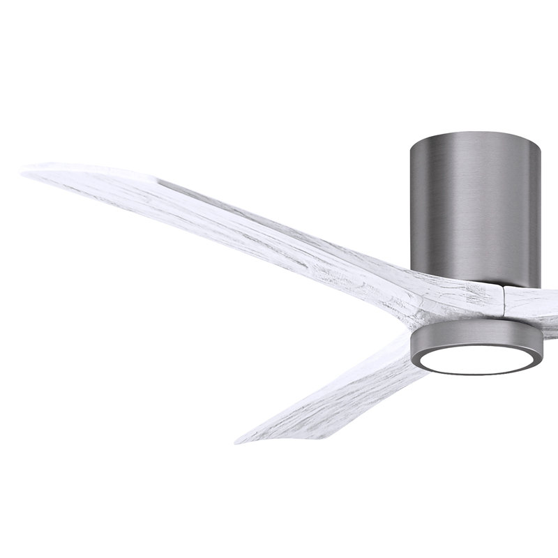 Irene LED Ceiling Fan, Matte White, Brushed Pewter, 60"
