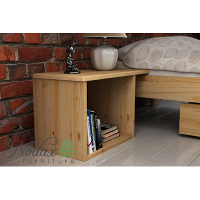 Nodax Bedside Cabinet Table For Bedroom - Elegant Minimalist 2-Shelf Unit with Overhang Table (B6)