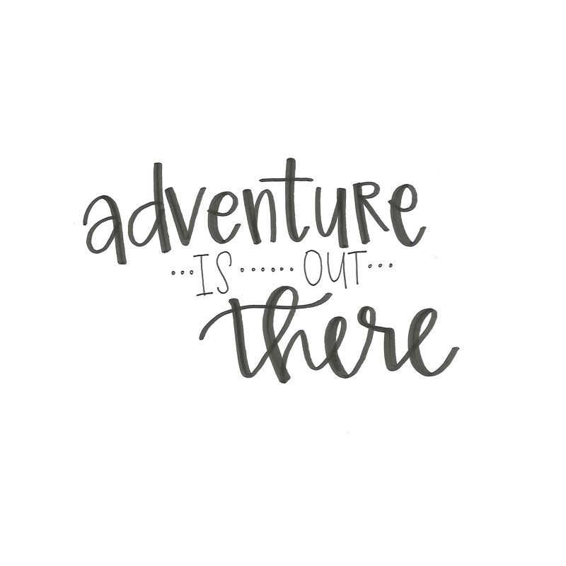 «Adventure Is Out There 4», art textuel sur toile tendue, H 8 po x l 12 po