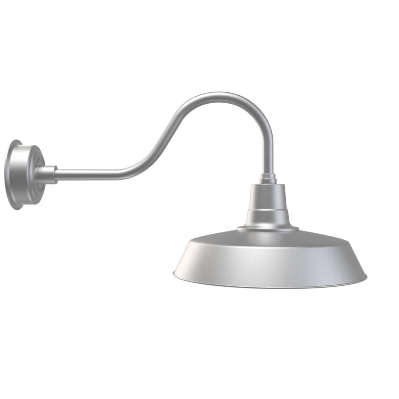 Luminaire de grange d’extérieur Haleigh, Argent galvanisé, H 17,75 po x l 18 po x P 32,75 po