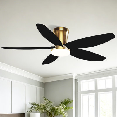 Ventilateur de plafond encastré à profil bas 36/42/48 po avec lumière et télécommande, silencieux, facile à installer