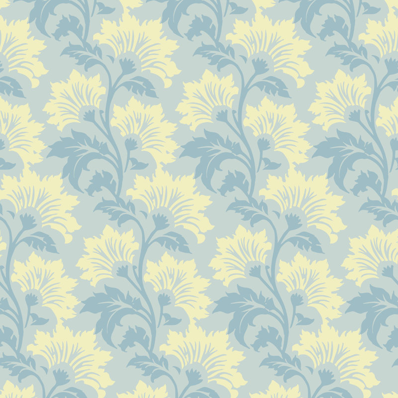 Papier peint botanique Wildflower - Pale Skies