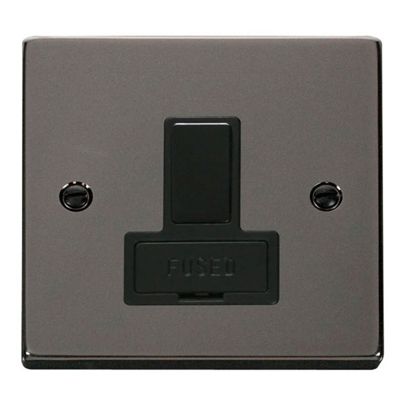 Black Nickel 13A Fused Connection Unit Switched