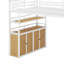 Lit mezzanine double en métal avec escalier de rangement, garde-robe, tablettes et casiers-1265815897