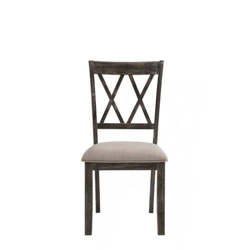 Ensemble de 2 chaises d'appoint en tissu et gris vieilli