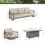Ensemble de conversation pivotant en aluminium pour patio avec coussins Sunbrella® et table foyer en béton-1407426710