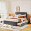 Lit plateforme double tapissier double avec 2 tiroirs et 1 lit gigogne simple