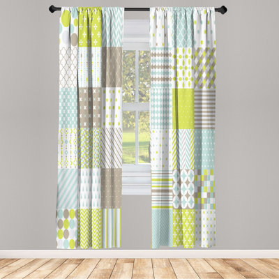 Microfiber Floral Semi-Sheer Rod Pocket Curtain Panels