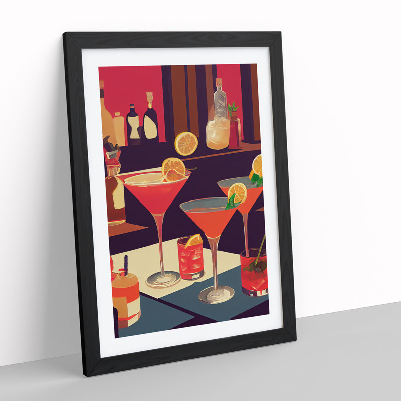 Selection Of Cocktails No.1 - Framed Print, Black Framed, 46cm H x 34cm W x 2cm D
