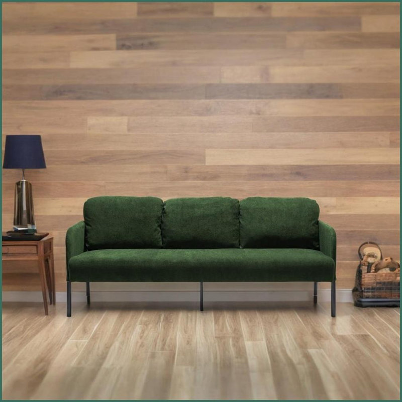 Canapé moderne en polyester vert 3 places - Petit canapé confortable pour le salon, la chambre à coucher, un appartement | Vert | Tissu | Polyester