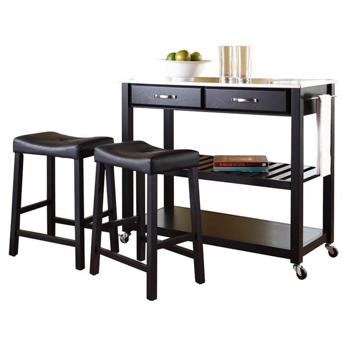 Diamondback Kitchen Island Set, Black