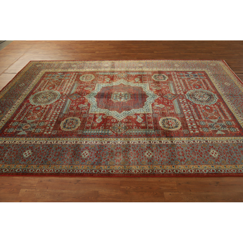 Tapis oriental géométrique en laine Kazak 7 x 10