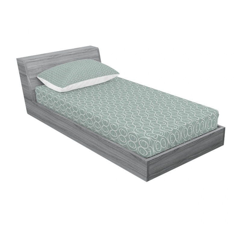 Microfiber Geometric Sheet Set, Twin Sheet Set with Fitted Sheet