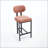 26 Upholstered Fabric Barstool - Black Metal Legs-287971095