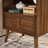 Mid Century Modern Fluted Nightstand With Charging Station USB Ports & Outlet Hole & 4 Solid Wood Legs, Farmhouse End Table With Open Space And Drawer Dresser