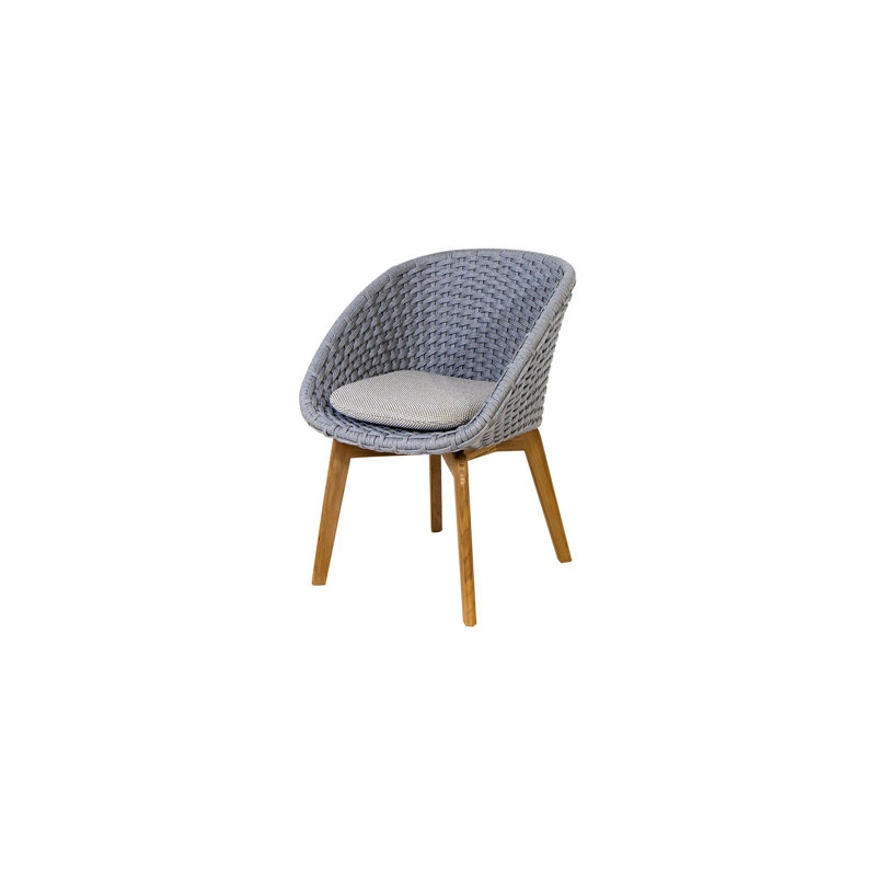 Peacock Chair with Teak Legs, Light Gray, Dark Gray