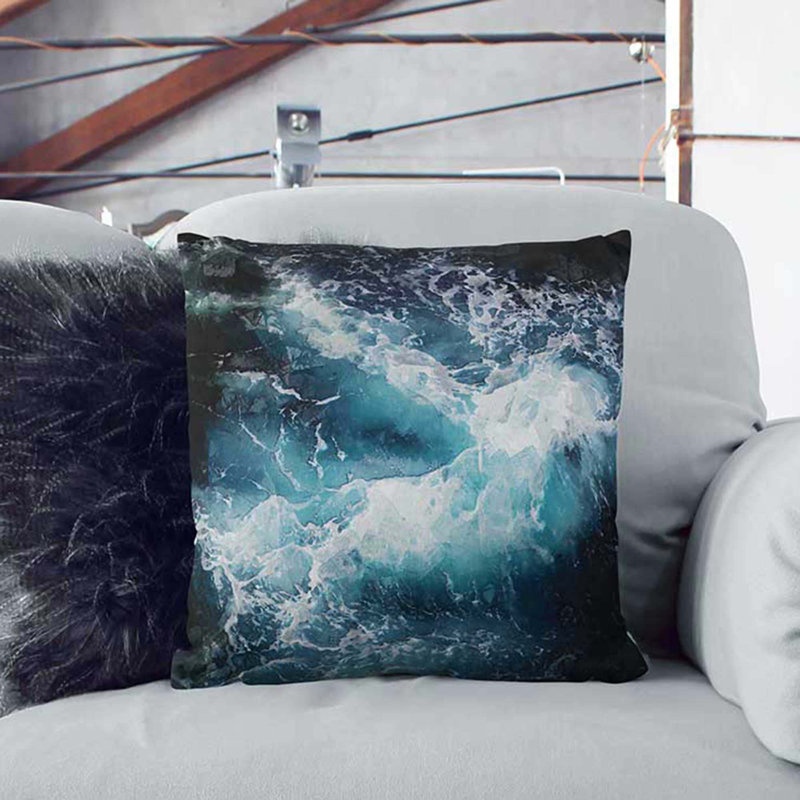 Square Throw Cushion, 40cm H x 40cm W x 15cm D, Stone