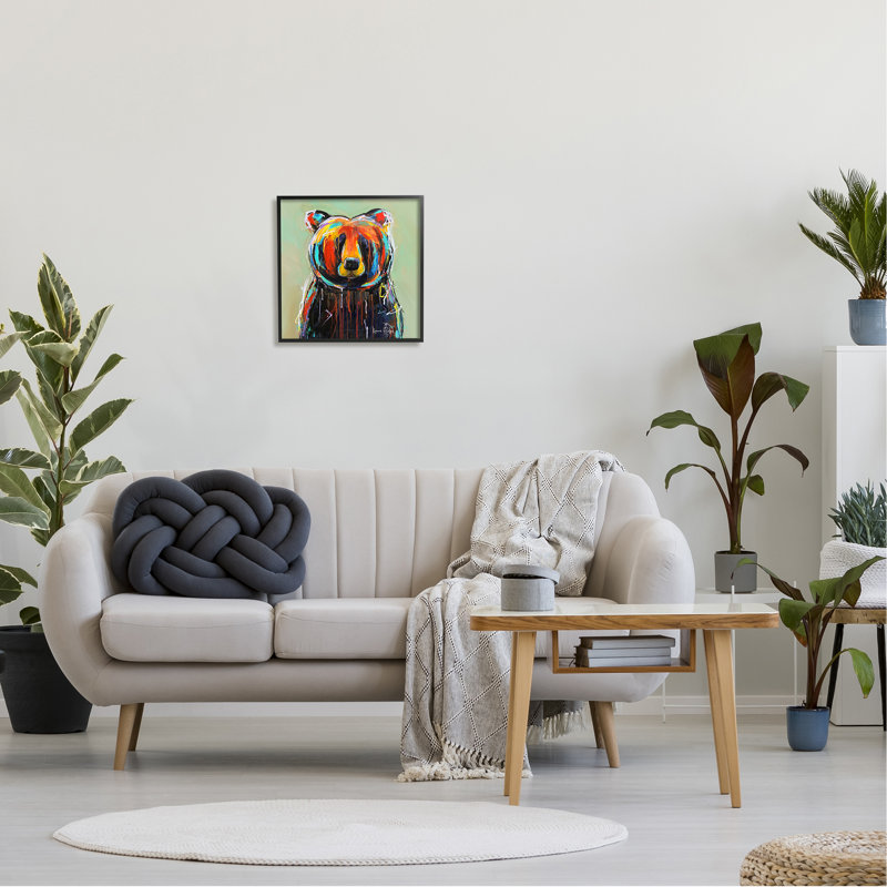 «Abstract Urban Bear Graffiti Gray», art de la giclée par Karrie Evenson, Giclée encadrée noir minuit