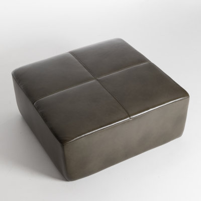 Square Genuine Leather Ottoman