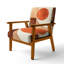 Chaise rembourrée abstraite moderne - Modern Geometric Flow II - Fauteuil Terracotta-192332138