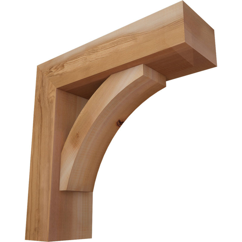 Thorton Block Bracket with Offset Brace, 18 x 18, 5 1/2"W Western Red Cedar (Smooth)