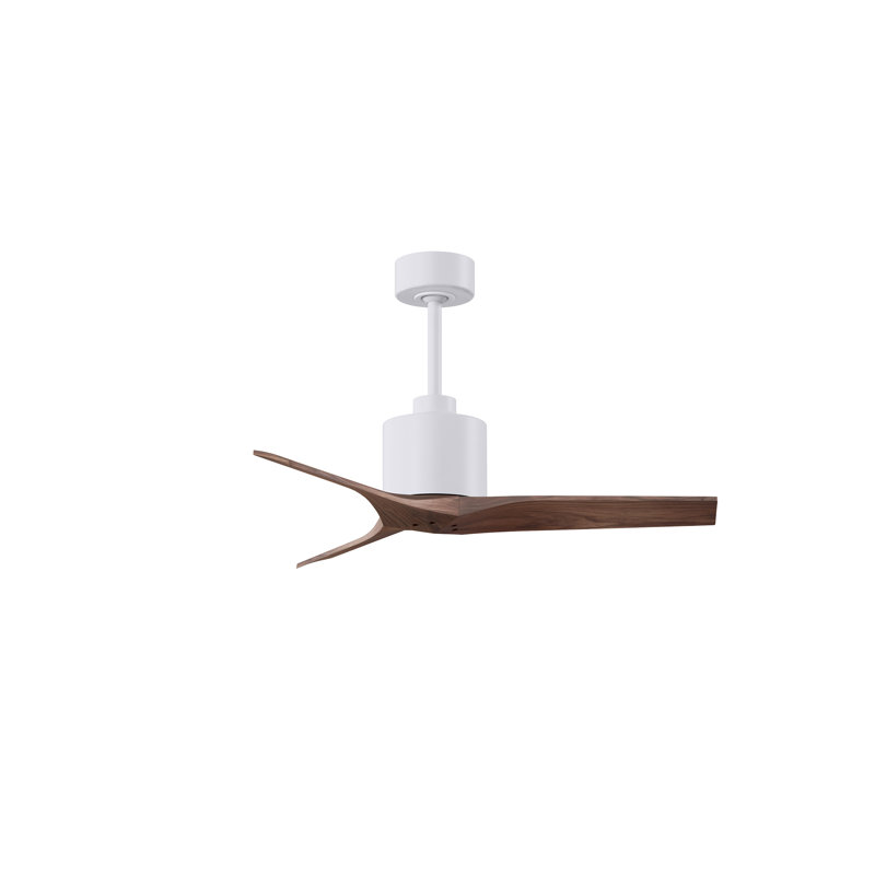 Ventilateur de plafond standard à 3 pales Ertugrul, Blanc mat, 42", Noyer