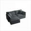 Canapé modulaire: canapé en L 2 places avec repose-pieds pour petits espaces | Gris ardoise | Chenille-1650201152