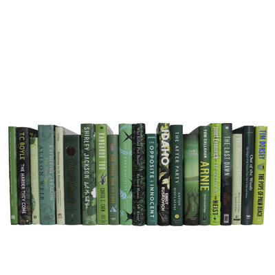 Decorative Books - Fern Dust Jacket Books - Green Books By The Foot