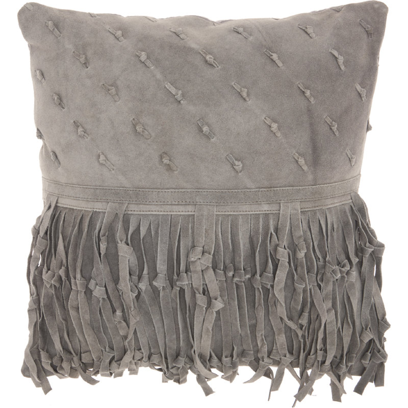 Coussin en cuir , Gris