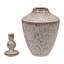 Stoneware Decorative Vase with Textured Design and Removable Lid - Modern Accent Piece-247088646-247088649